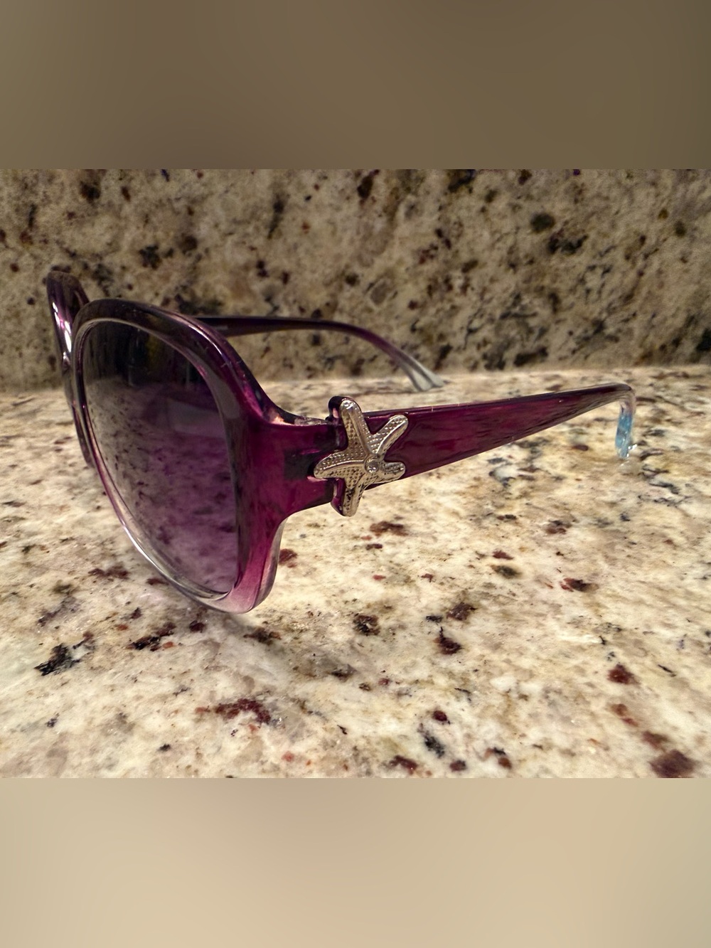 Purple Blue Ombré Starfish Accent Mermaid Sunglasses
